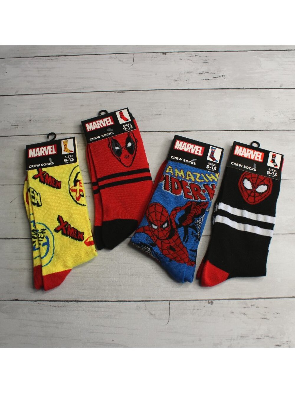 Marvel Men's Crew Socks Size 9-13 Lot Spider-Man